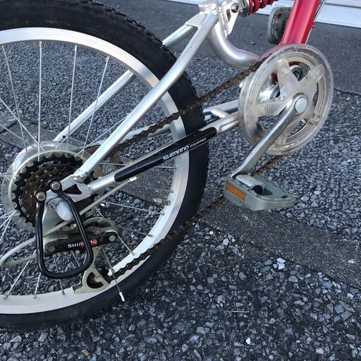 ★ジモティ割あり★  折り畳み自転車 20インチ レッド クリーニング済み KJ3810