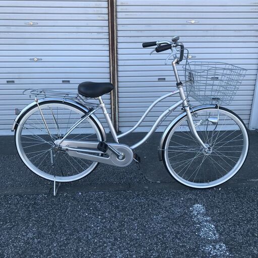 ★ジモティ割あり★  軽快自転車 26インチ シルバー クリーニング済み KJ3811