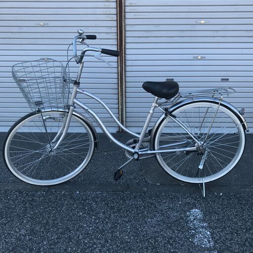 ★ジモティ割あり★  軽快自転車 26インチ シルバー クリーニング済み KJ3811