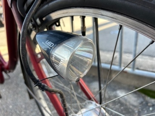 24インチ 自転車 ママチャリ 全カバー 前後カゴ付き 中古 LEDライト