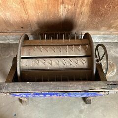 富國式脱穀機 昭和レトロの農機具 ヴィンテージ金属看板付の画像