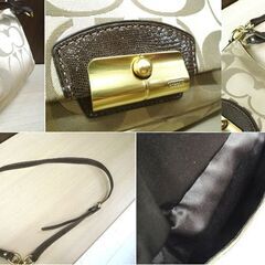 コーチ COACH 2WAY ハンドバッグ ショルダーバッグ 斜め掛けショルダー 19336 ベージュ USED 苫小牧西店の画像