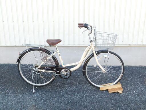 シティサイクル　26インチ　外装6段変速　オートライト　クリーム　車体極めて良好!　売れてます!　早い者勝ち!　状態は全体的に極めて良好と思います!　m1