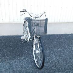 シティサイクル 26インチ オートライト シルバー 車体極めて良好! 売れ 