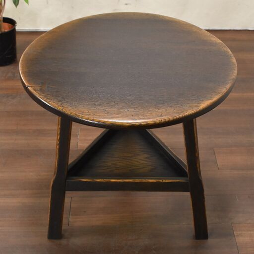 【ヤ取終了2/10】≪zyt1210ジ≫ HIDA PROVINCIALクリケットテーブル 木製 φ65cm キツツキ/飛騨産業/プロ