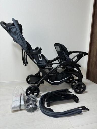 【美品】カトージ 二人でゴーDX レインカバー付き