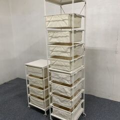 無印良品/MUJI スチールユニットシェルフ帆布バスケットセット...