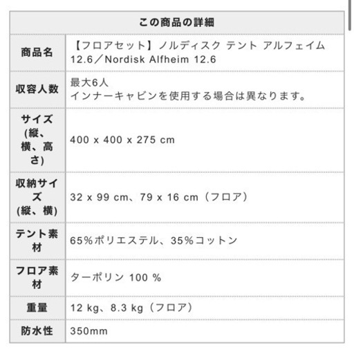 ノルディスク　アルフェイム12.6