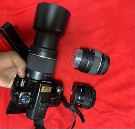 sony a55 camera with 3 lens 