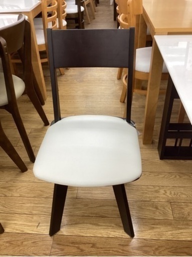 KL-19【新入荷　リサイクル品】バタフライ天板　ダイニング3点セット　白×ブラウン