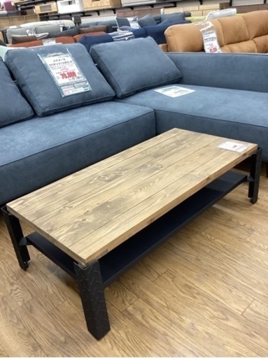 KL-20【新入荷　リサイクル品】オールドパイン×アイアン　センターテーブル1200