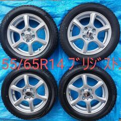 【美品】スタッドレスタイヤ(155/65R14) ＋アルミホイー...