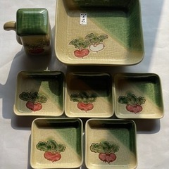 美濃焼　大根柄　8点　和食器の画像
