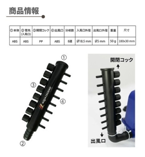 安永 エアーポンプ AP-40P 調節分岐管付