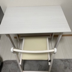 折りたたみデスク&チェア セット　ホワイトの画像