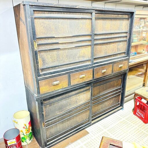 昭和レトロ 水屋箪笥 食器棚 収納 セパレート 古民具 古民家