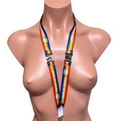 LGBTQI レインボーカラーネックストラップ　24本セット　カ...