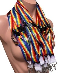 LGBTQI レインボーカラーネックストラップ　24本セット　カードホルダーの画像