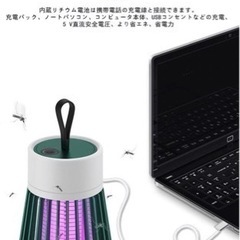 電撃殺虫器 蚊取り 電気蚊取り器 USB充電式 吊り下げ (グレー)の画像