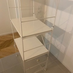 無印良品ラック、IKEA棚セットの画像
