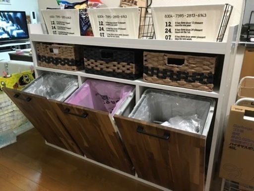 久々手作りゴミ箱収納