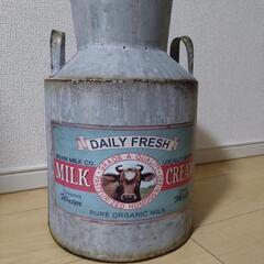 (受付終了)【アメリカン雑貨】譲ります！ミルク缶風グリーンポット