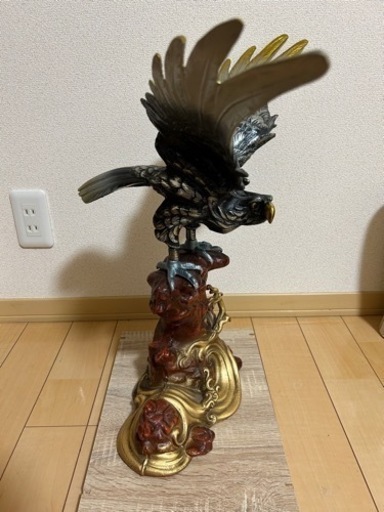 h35  鷹 置物　金属工芸品