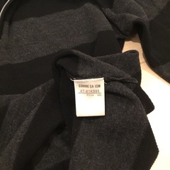 コムサイズム　黒×グレー長袖ニット　Mサイズの画像