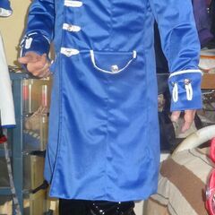 ★【良好中古】青い・ベロアのビジュルアル系ロングジャケット。ライブ衣装にの画像