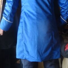 ★【良好中古】青い・ベロアのビジュルアル系ロングジャケット。ライブ衣装にの画像