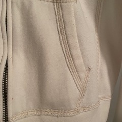 【Abercrombie&Fitch /アバクロ】ジップアップパーカー　ホワイト・ネイビー　の画像