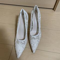 ブライダルシューズ　レース素材　5〜7cmヒールの画像