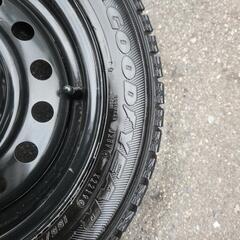 商談中が成立しました🙆広島　軽自動車用　スタッドレスタイヤ　ホイール付き　4本　155 65 14 バリ山の画像