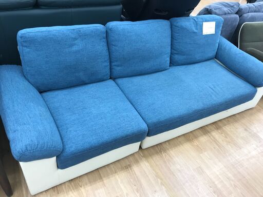 ★ジモティ割あり★  ソファー ブルー H70×W213×D79 クリーニング済み KJ3821