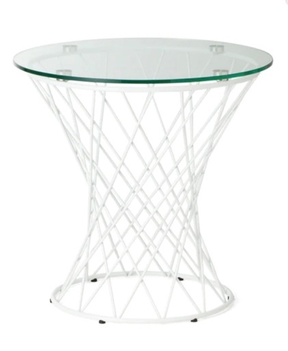 FrancFrank マーリアサイドテーブル　クリア×ホワイト