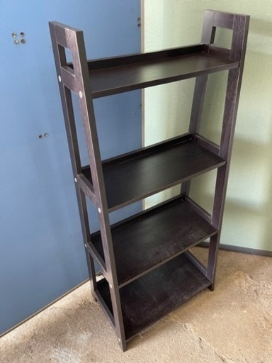 中古 ダークブラウン 棚 収納 本棚 飾り棚