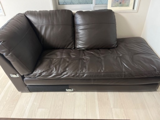 レザー製ソファ　4人掛け　ダークブラウン　ニトリ（元値約17万円）美品⭐︎