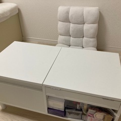 LOWYA テーブルドレッサー(モコモコ座イス MARCO付き)