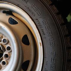 ㉙バリ溝 中古スタッドレスタイヤ 155/65R13 マルチホイールの画像