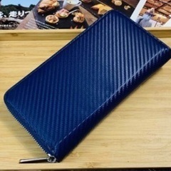 【新品未使用　田中革具！】          　　　　　　　　カーボンレザー 長財布 の画像
