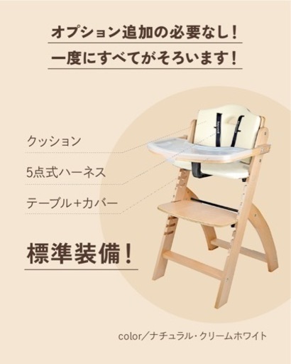 ビヨンドジュニア フル装備 ベビーチェア 買い足し不要で安心 ハイチェア 高さ調節可能 5点式ハーネス カバー付きテーブル お手入れ簡単 落下防止 防水 クッション Beyond Junior abiie
