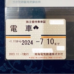 南海電気鉄道　株主優待乗車証　※送料無料