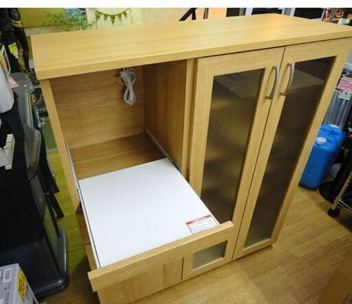 美品！ ニトリ ミドルレンジボード 高さ115×幅100×奥行40㎝ ナチュラルブラウン 食器棚 西岡店