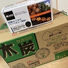 木炭とヤシガラ成形炭(お話中)