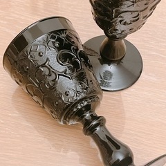 値下げ！フランフランブラックのグラス2つの画像