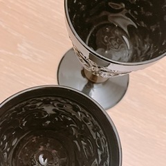 値下げ！フランフランブラックのグラス2つの画像