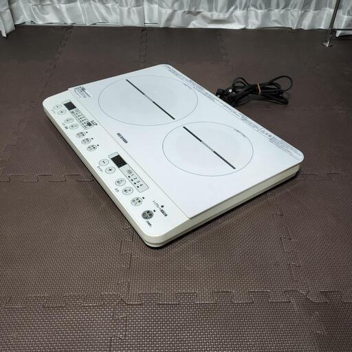 アイリスオーヤマ 2口 IHクッキングヒーター IHK-W12S-W