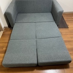 2/12(月)まで価格【良品】ニトリ製　2人掛けソファー　ソファーベッド(幅1400㎜×奥行き800㎜×高さ750㎜)の画像