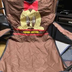 ディズニー　ミニーちゃん　アウトドアチェア　グリーン　BBQ・キャンプ・焚火・チルの画像