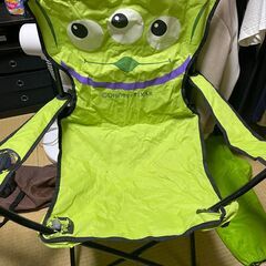 ディズニー　ミニーちゃん　アウトドアチェア　グリーン　BBQ・キャンプ・焚火・チルの画像